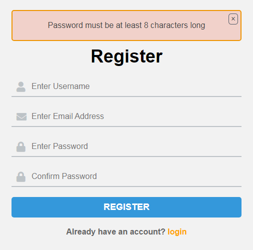 PHP Register Form With MySQL Database - Password Error