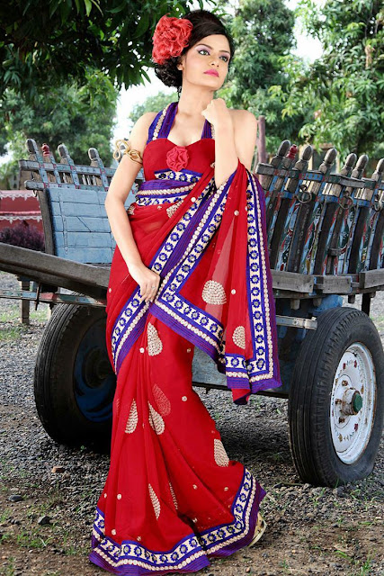 Printed Sarees Seen On www.cars-motors-modification.blogspot.com