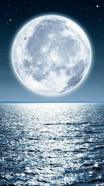 Wallpaper Moon, Sea, Night, Hd, 4k Images.