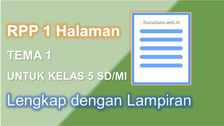 Contoh RPP 1 Halaman Kelas 5 Tema 1 Lengkap Dengan Lampiran