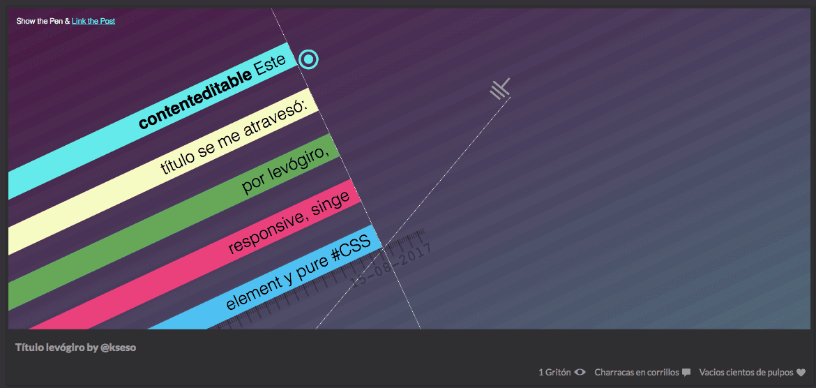 Este título se me atravesó: por levógiro, responsive, single element y pure #CSS