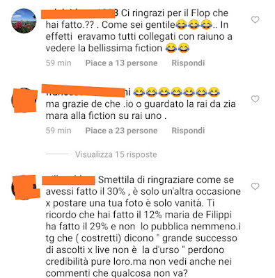 commenti Instagram ascolti flop Barbara D'Urso Live 