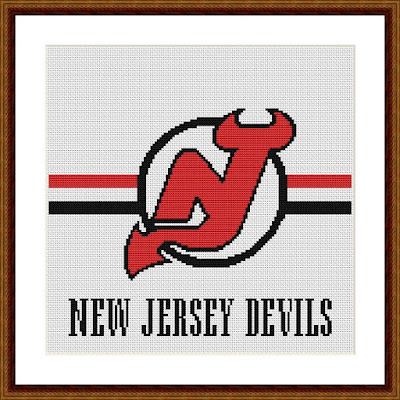 New Jersey Devils modern counted cross stitch pattern