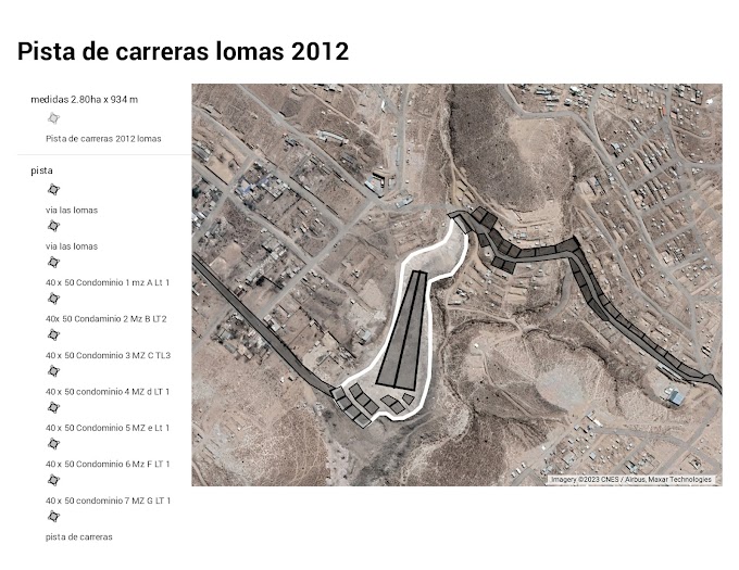 PLANO DE LOTIZACION PISTA DE CARRERAS TERRENOS DE 150M2 CHIGUTA AREQUIPA