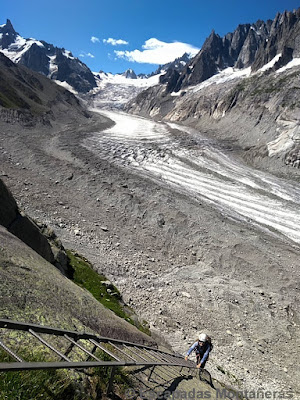 Descenso por las Escaleras hacia la Mer de Glace desde Couvercle