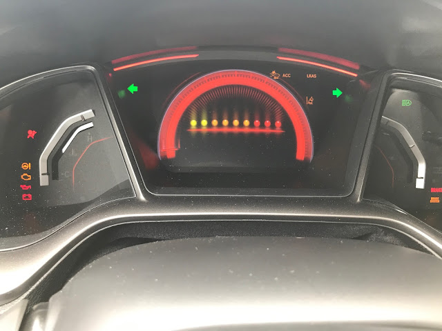 Gauge cluster in 2020 Honda Civic SI