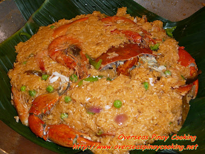 Crabs and Prawns in Aligue Rice - Cooking Procedure