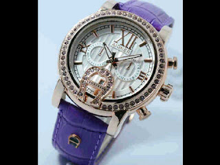 Jual jam tangan Aigner romawi ring purple leather 