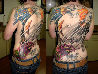 Feminine Tattoos With Image Sexy Girls With Japanese Koi Fish Tattoo Designs On The Back Body