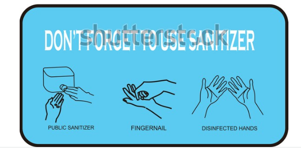 illustration drawing dont forget to use hand sanitizer