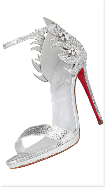 ♦Silver Christian Louboutin Loubi Vega crystal-embellished stiletto sandals #christianlouboutin #shoes #silver #brilliantluxury