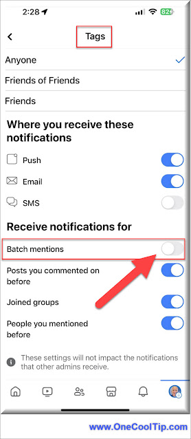 Facebook Batch Notifications - Mobile