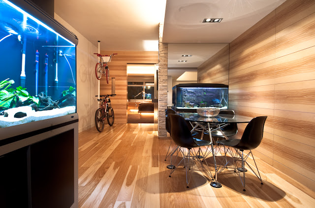 Picture of the entrance hallway and dining room as part of the Hong Kong apartment design