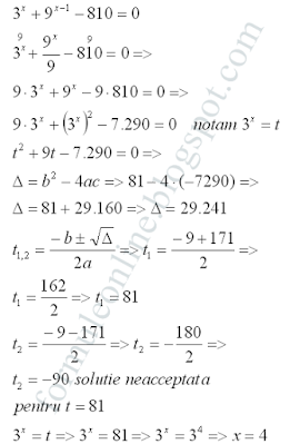 ecuatii exponentiale exercitiu rezolvat 16
