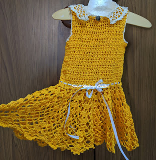 Sweet Nothings Crochet free crochet pattern blog, free crochet pattern for a little girl dress, photo of the Enchanting dress for a little girl,