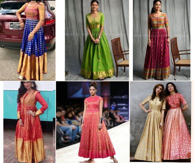 long Gowns from old sarees