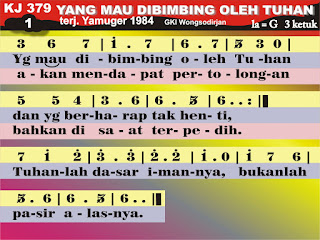 Lirik dan Not Kidung Jemaat 379 Yang Mau Dibimbing Oleh Tuhan