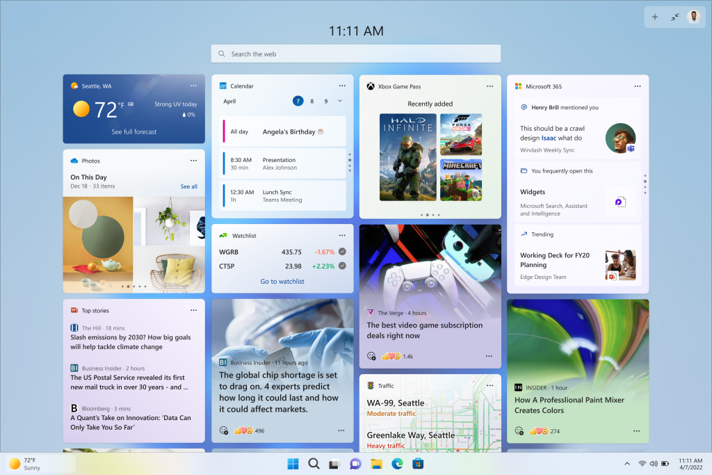 Ecco i Widget di Windows 11 a visualizzazione espansa