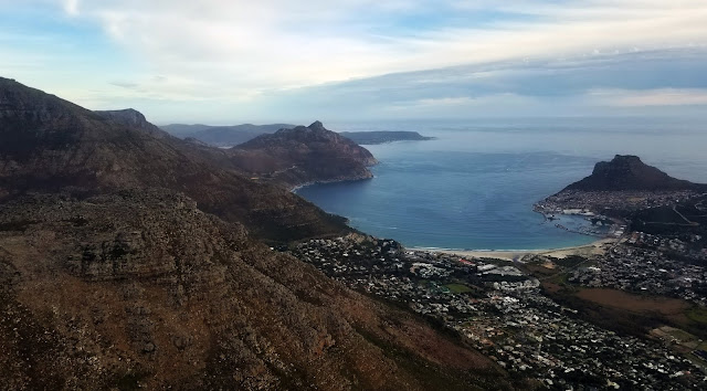 Flying back towards Cape Town, looking across Hout Bay towards Chapman's Point