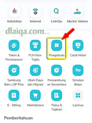 klik 'Pengaduan'