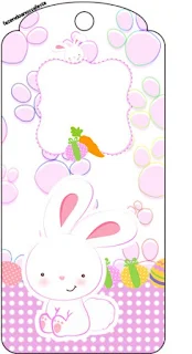 Easter Bunny with Pink and White Squares: Free Party Printables.