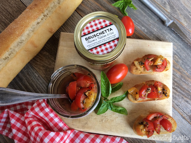Bruschetta in a Jar tomato canning recipe