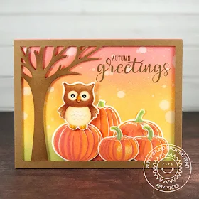 Sunny Studio Stamps: Pretty Pumpkins & Autumn Greetings Pumpkin Card by Amy Yang