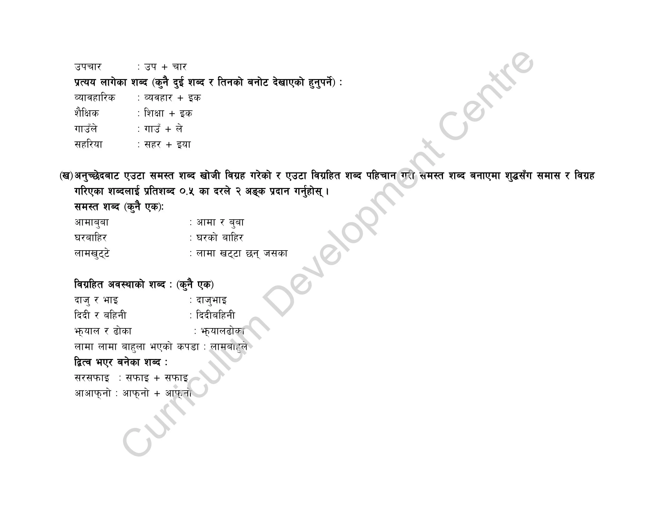Class 10 SEE Nepali Model Question Answer Solution 2080