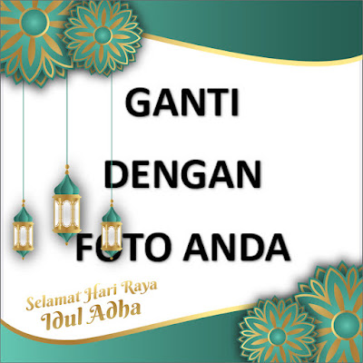 Gambar Twibbon menyambut Hari Raya Idul Adha 1444 H dengan desain kreatif dan personal.