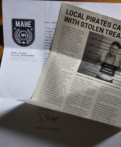 Pirates in the news with letter from police department