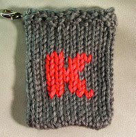 knitted K, monogram K, gift card holder