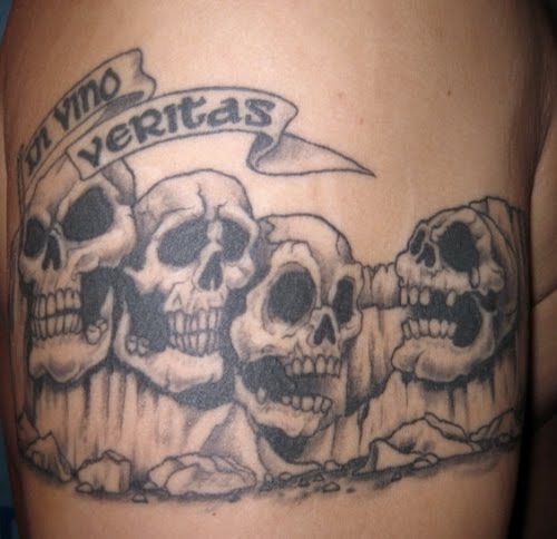 Mount Rushmore Skulls Tattoo