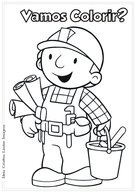 Bob o Construtor desenho para colorir 