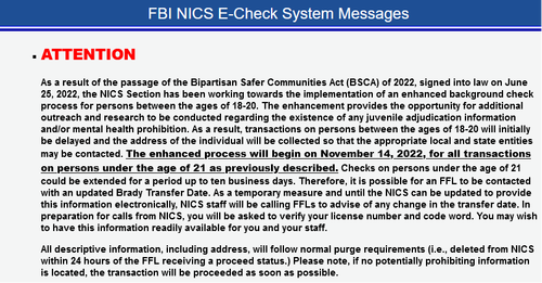 FBI Announces "Enhanced" Firearm Background Checks For Young Adults To Start Next Week