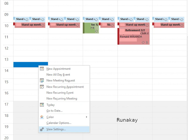 View calendar settings in Outlook