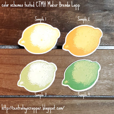 color schemes tested with lemon stamp