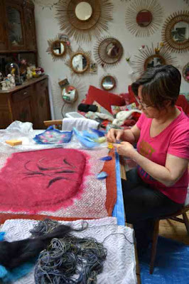 stage sac laine feutrée en laine mérinos chez cathy Vagnon