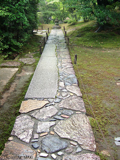 A paved little path with a variety of stones at Katsura Imperial Villa, Kyoto