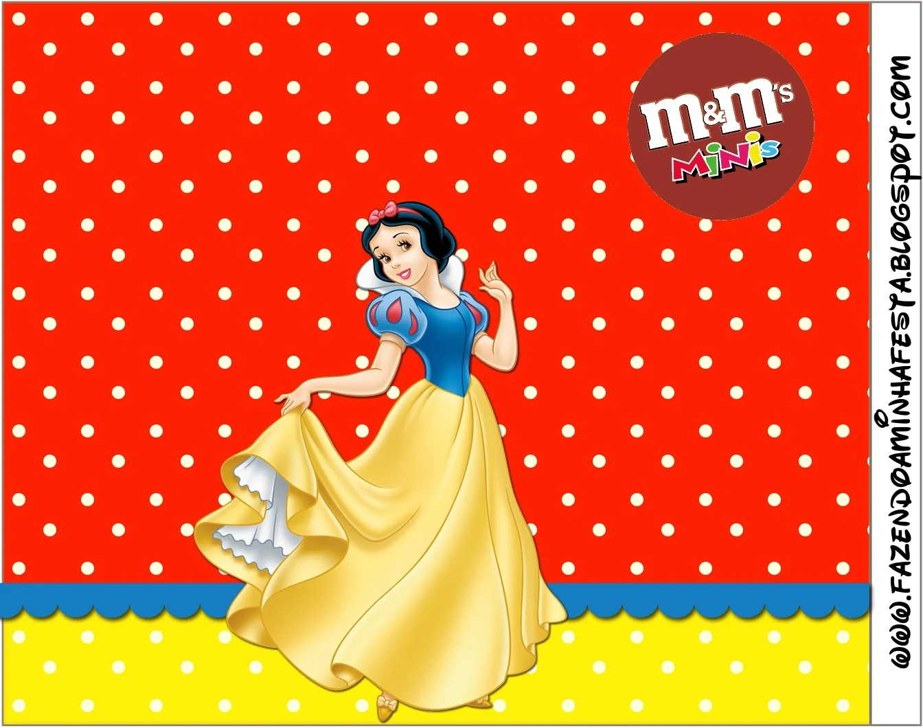 Snow White Free Printable M&M Candy Bar Labels. 