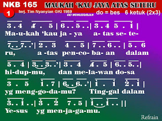 Lirik dan Not NKB 165 Maukah 'Kau Jaya Atas Seteru