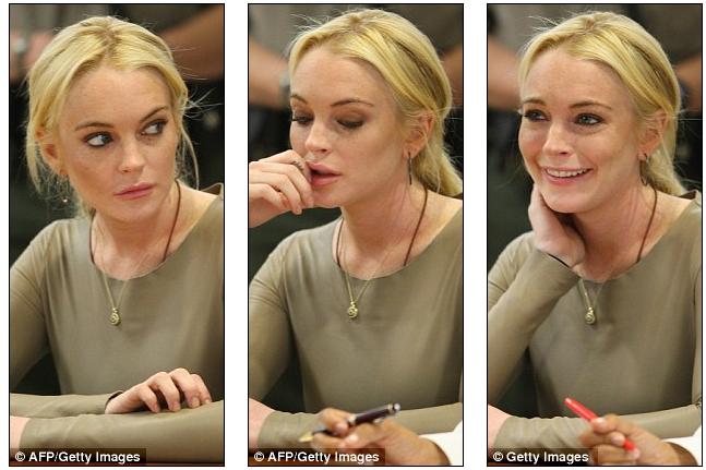 lindsay lohan court outfit. Lindsay Lohan goes hell for