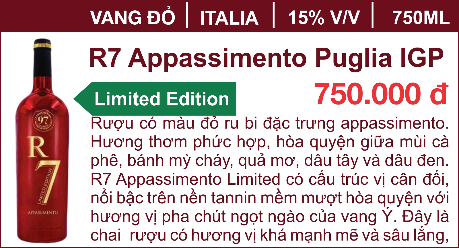 R7 Appassimento Puglia IGP