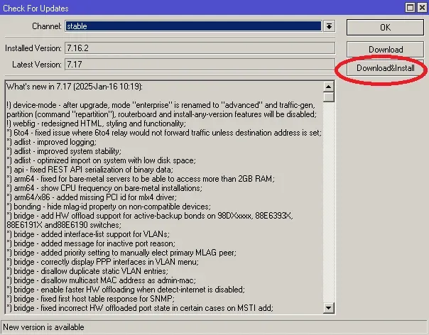 Update Software dan Firmware Mikrotik