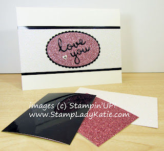 Die cut Inlay card featuring Stampin'UP foil and glimmer papers and Well Written Die set by StampLadyKatie