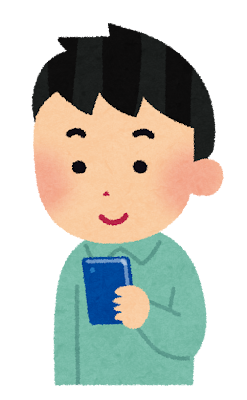 スマートフォンを使う子供のイラスト（男の子）