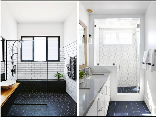 different shape tiles for bathroom Ideas
