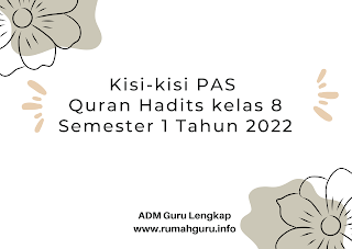 kisi kisi soal qur an hadits mts kelas 8 semester 1 soal pas qurdis kelas 8 semester 1 dan kunci jawaban