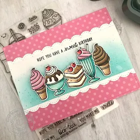 Sunny Studio Stamps: Summer Sweets Stitched Scallop Dies Dessert Themed Birthday Card by Tammy Stark