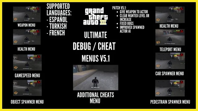 GTA 3 Cheat Menu Mod For Pc