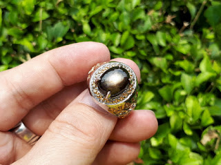 Batu Permata Mulia Black Safir Ster Like Golden Star SF007